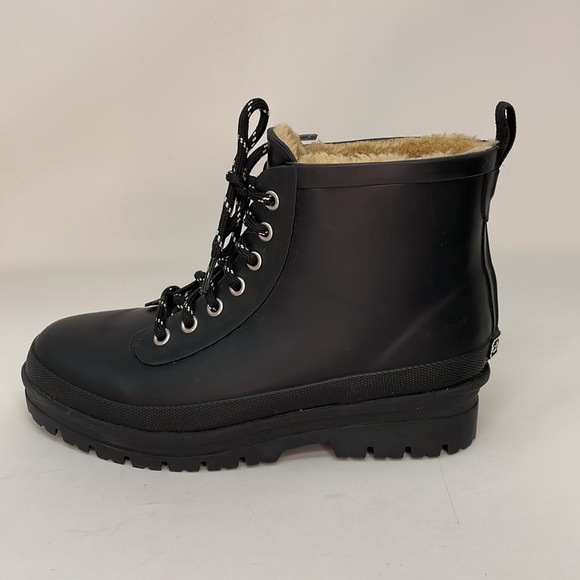 CHOOKA Rain Booties Lace Up Ankle Boots Black Size 7 NWT - Picture 8 of 11